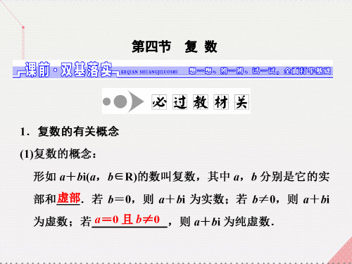 三维设计江苏专用高三数学一轮总复习第五章平面向量与复数第四节复数课件文