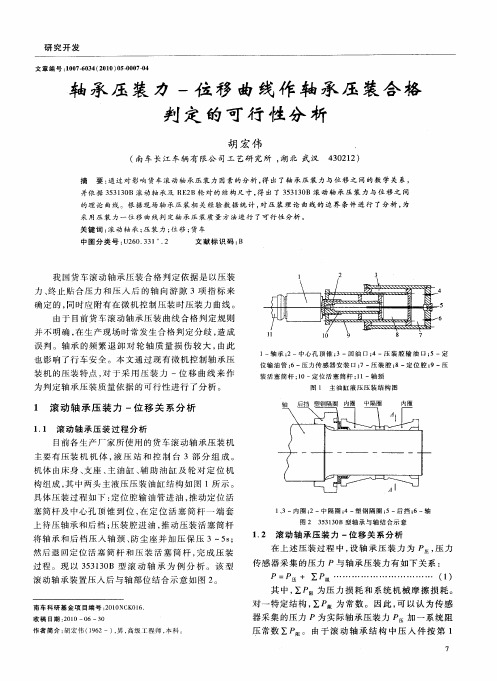 轴承压装力-位移曲线作轴承压装合格判定的可行性分析