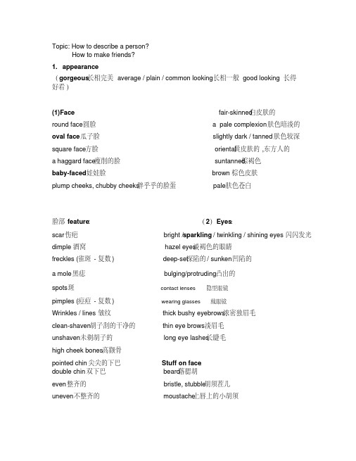 最新雅思口语：人物篇(外表+性格描写大全)-精选.pdf