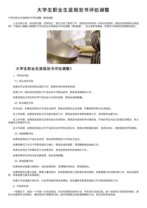 大学生职业生涯规划书评估调整