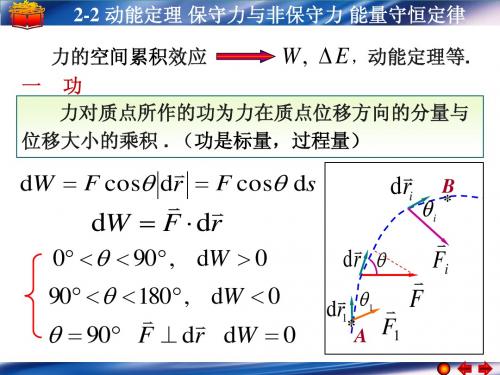 2-2 动能定理 保守力与非保守力 能量守恒定律