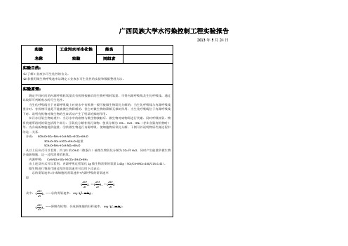 工业污水可生化性实验