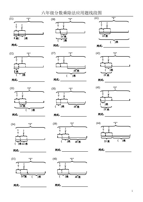 六年级数学分数应用题-线段图专练-