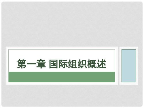 1.国际组织的概论 《国际组织》 马工程