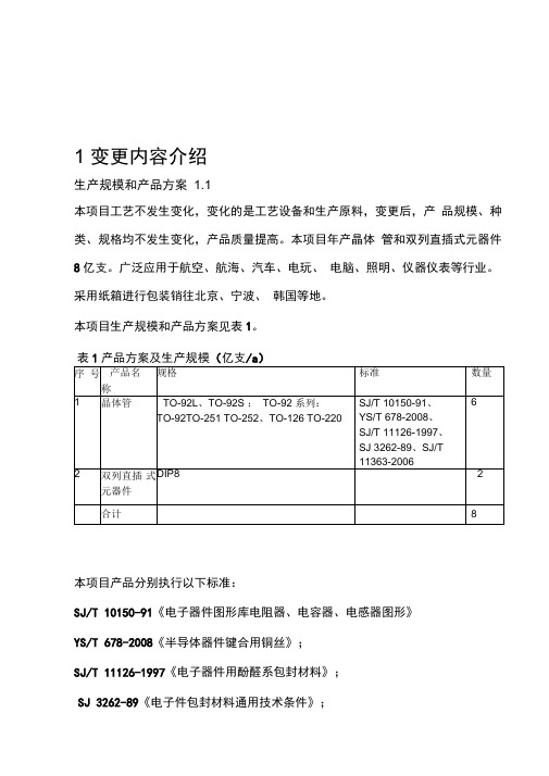 电子元件生产环评报告补充。