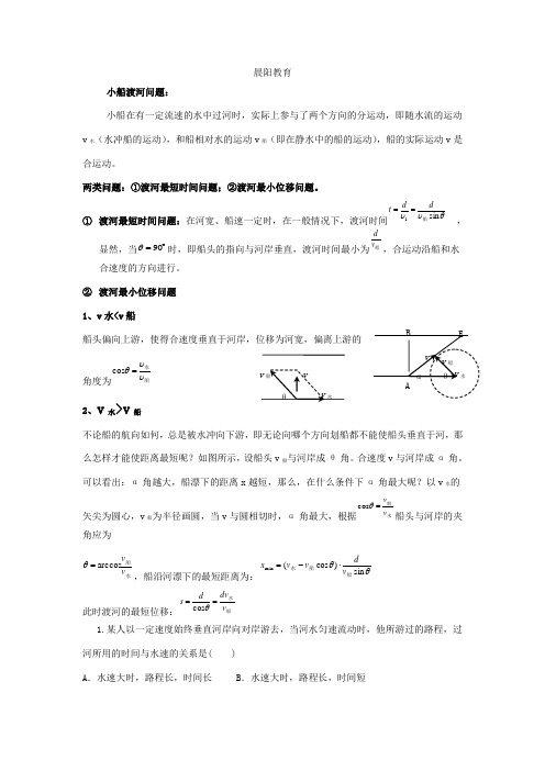 小船渡河与关联速度问题