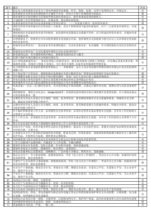 上海电网直调发电厂值长持证上岗培训机考题库