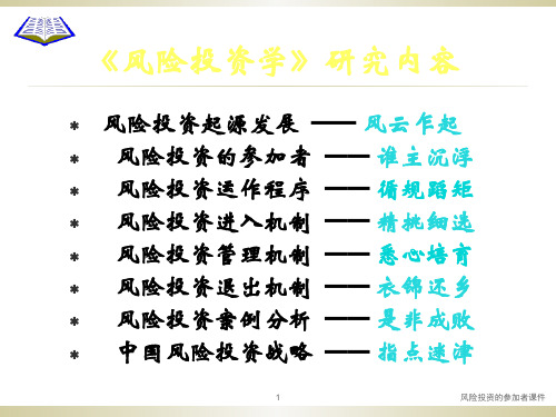 风险投资的参加者课件