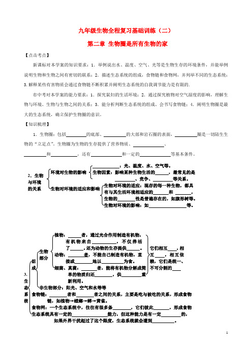 2013年中考生物全程复习基础训练2