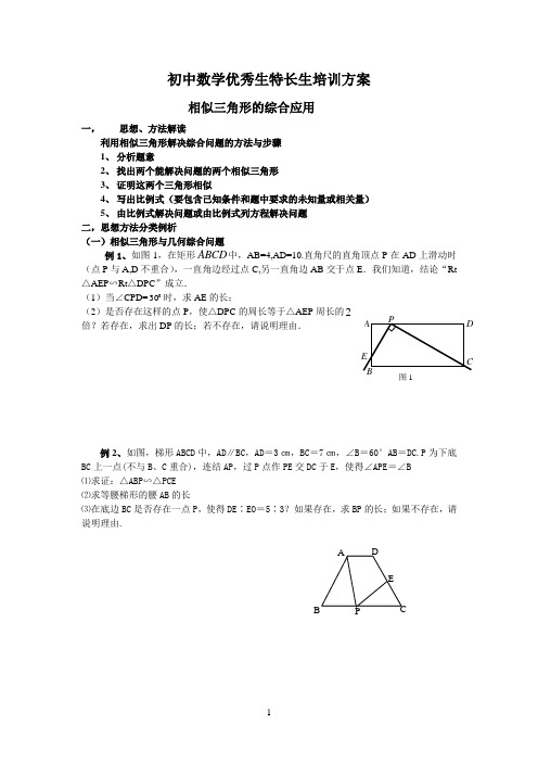 相似三角形的综合应用