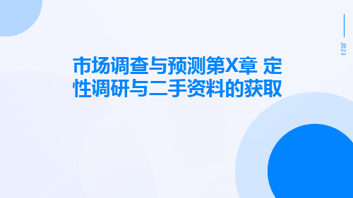 市场调查与预测第章定性调研与二手资料的获取