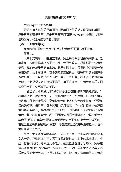 美丽的背后作文800字