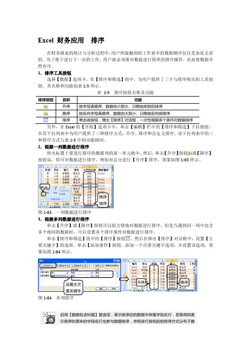 Excel 财务应用  排序