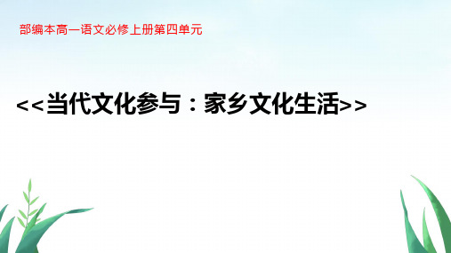 《家乡文化生活现状调查》课件64张高中语文必修上册