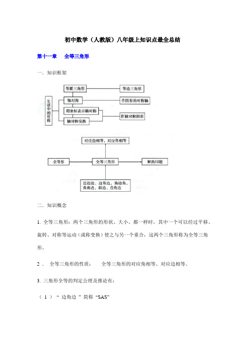 初中数学(人教版)八年级上知识点最全总结