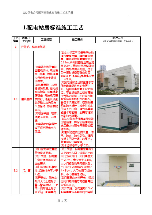 10kA配电站房标准建设规范及施工工艺