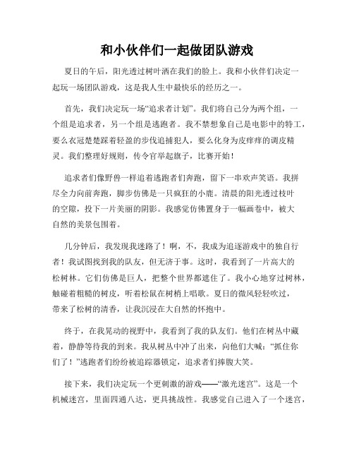 三年级作文那次玩得真高兴之和小伙伴们一起做团队游戏