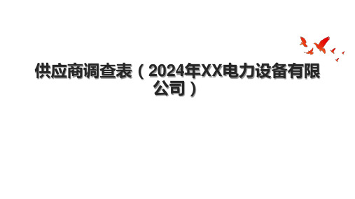 供应商调查表(2024年XX电力设备有限公司).pptx