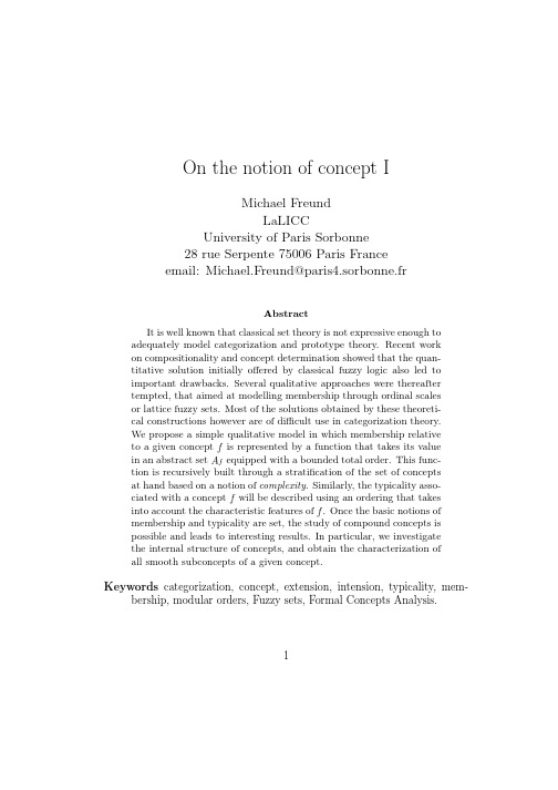 On the notion of concept I