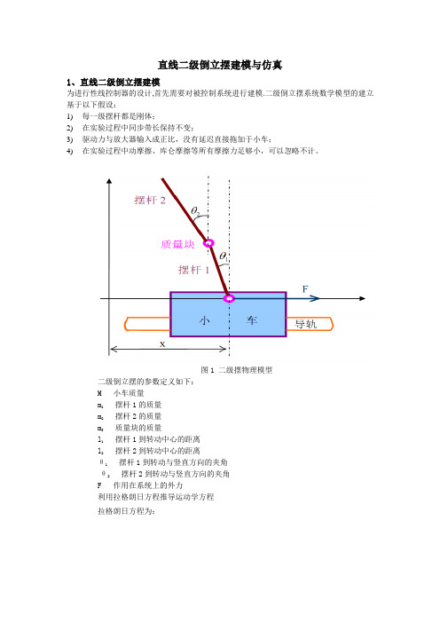 直线二级倒立摆建模与matlab仿真LQR