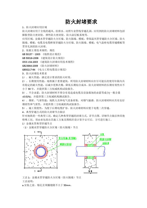 防火封堵要求