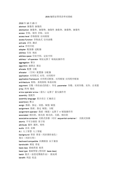 JAVA编程必备英语单词基础