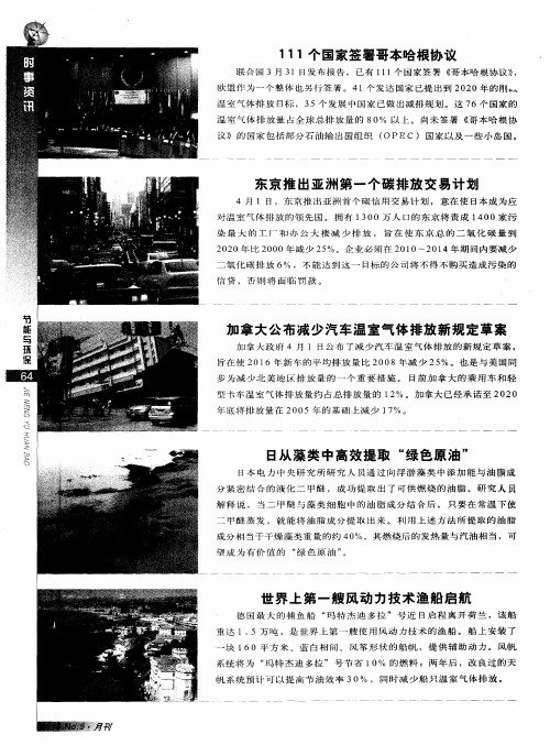 111个国家签署哥本哈根协议