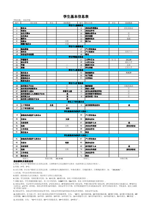 基本信息表模板