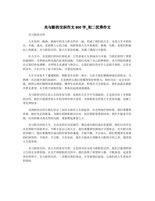 光与影的交织作文800字_初二优秀作文