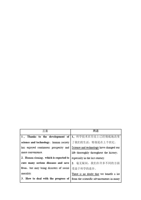 2021高考一轮人教版英语 选修8 Unit 2  Cloning