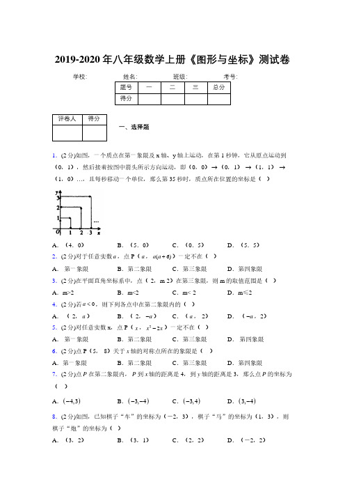 2019-2020初中数学八年级上册《图形与坐标》专项测试(含答案) (396)