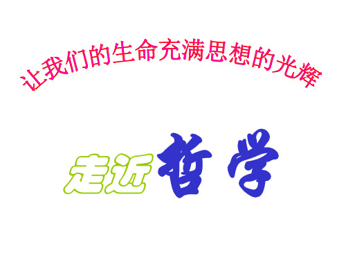 高三政治走进哲学课件(新编201912)