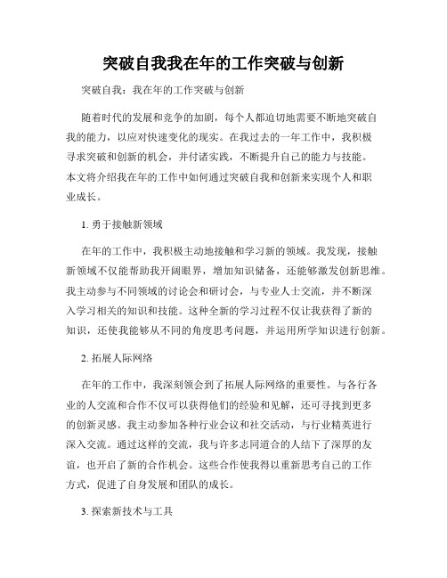 突破自我我在年的工作突破与创新