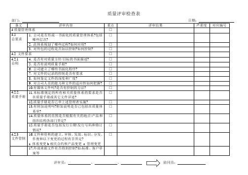 IQA-check-list教学内容