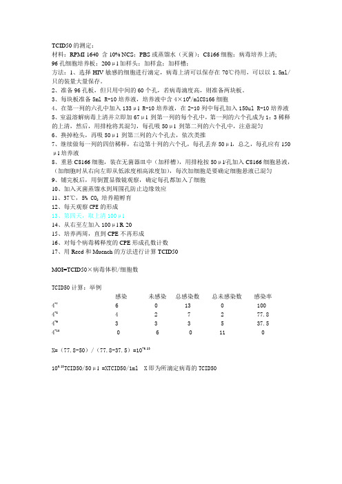 TCID50的测定