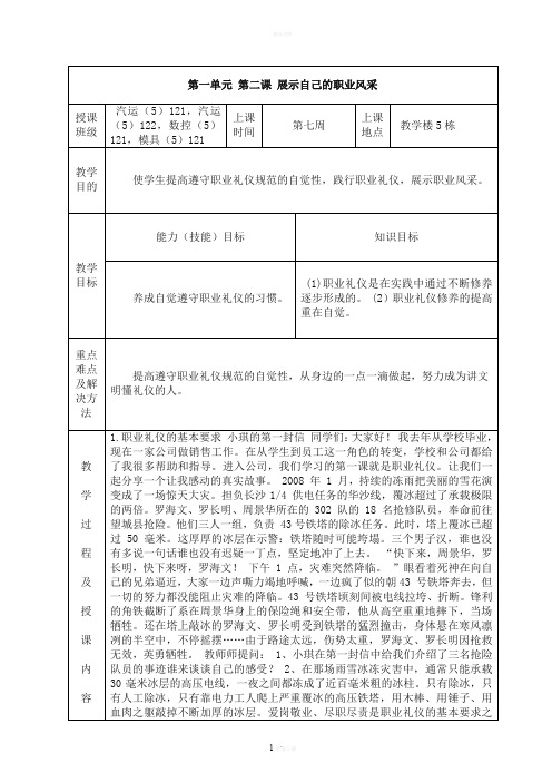 第一单元-第二课-展示自己的职业风采