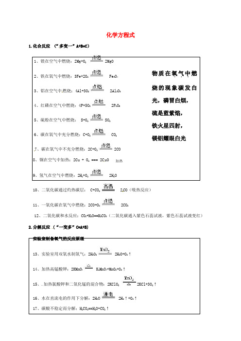 内蒙古鄂尔多斯市东胜区九年级化学上册 第四章 生命之源—水 4.4 化学方程式(2)素材 (新版)粤