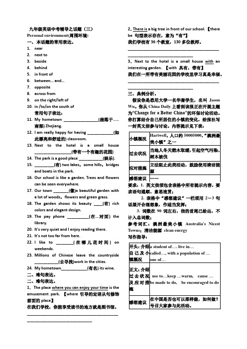 九年级英语中考话题复习冲刺辅导(三)