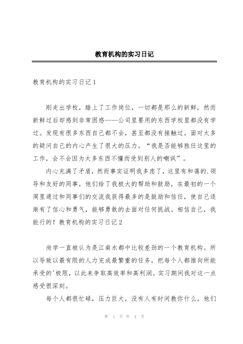 教育机构的实习日记