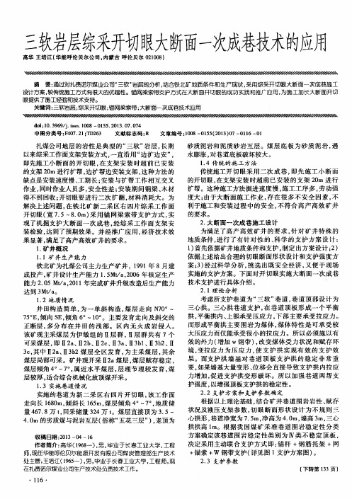 三软岩层综采开切眼大断面一次成巷技术的应用