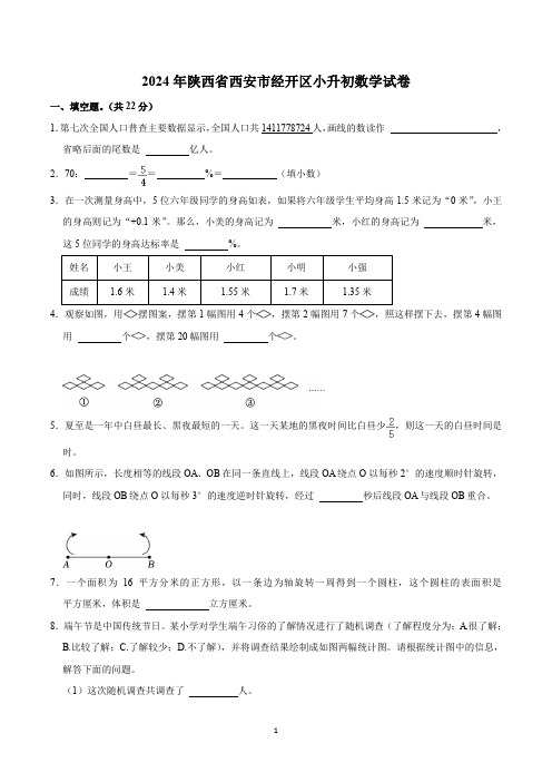 2024年陕西省西安市经开区小升初数学试卷