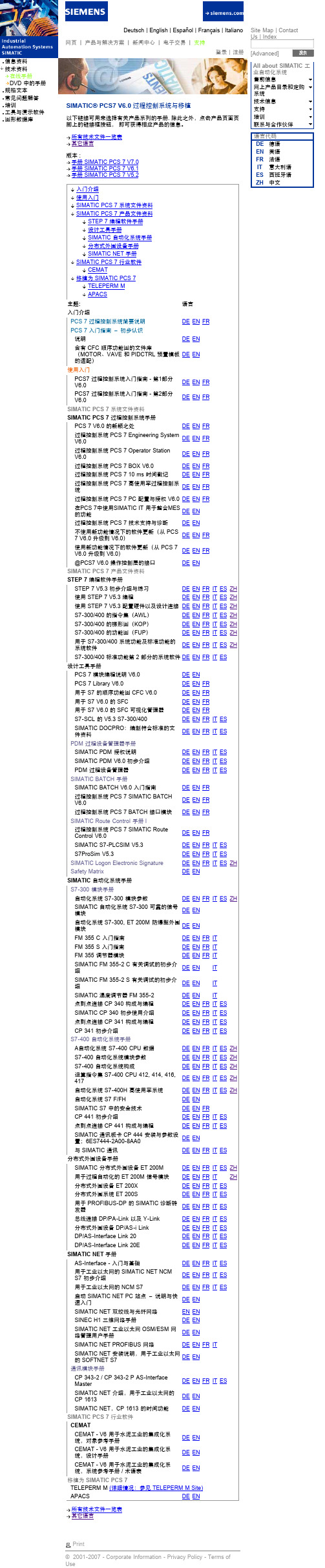 Simatic PCS7 V6.0 过程控制系统与移植 - SIMATIC Portal Automation Systems - Siemens