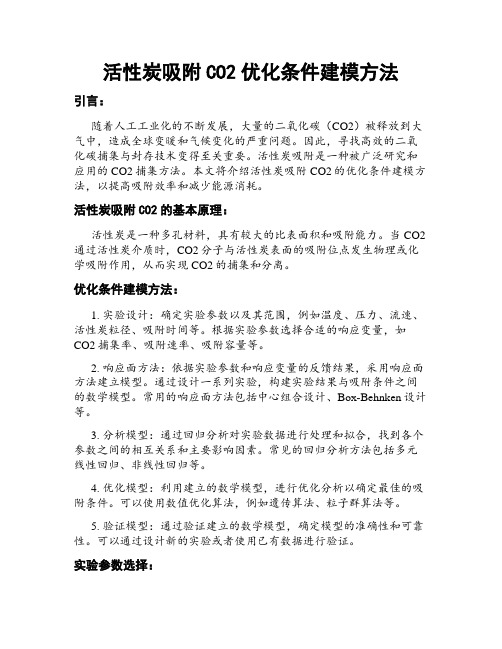 活性炭吸附CO2优化条件建模方法