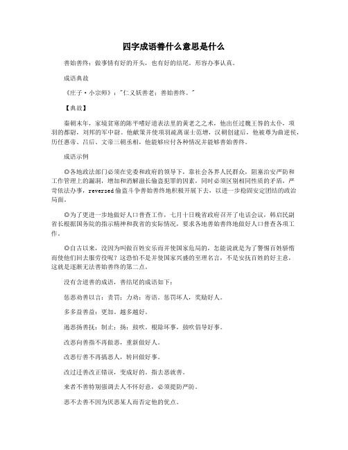 四字成语善什么意思是什么