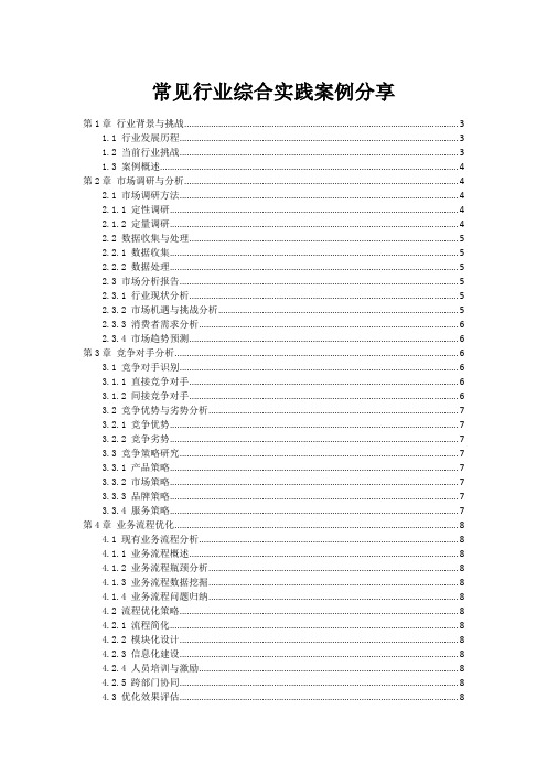 常见行业综合实践案例分享