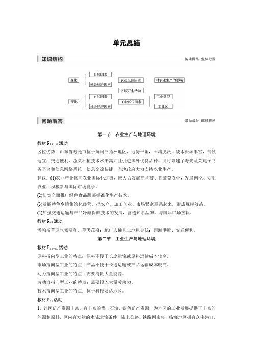 2020鲁教版高中地理必修2 江苏专用(课件+习题)：第三单元 单元总结