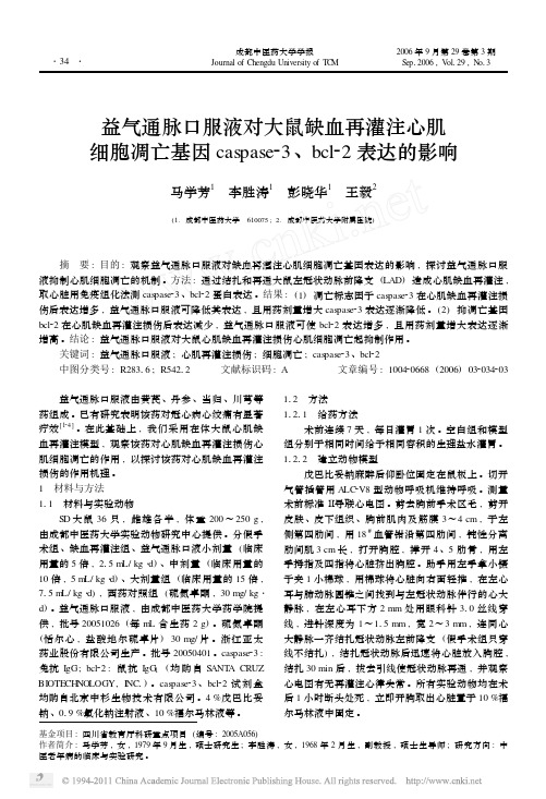 益气通脉口服液对大鼠缺血再灌注心肌细胞凋亡_省略_因caspase_3_bcl_