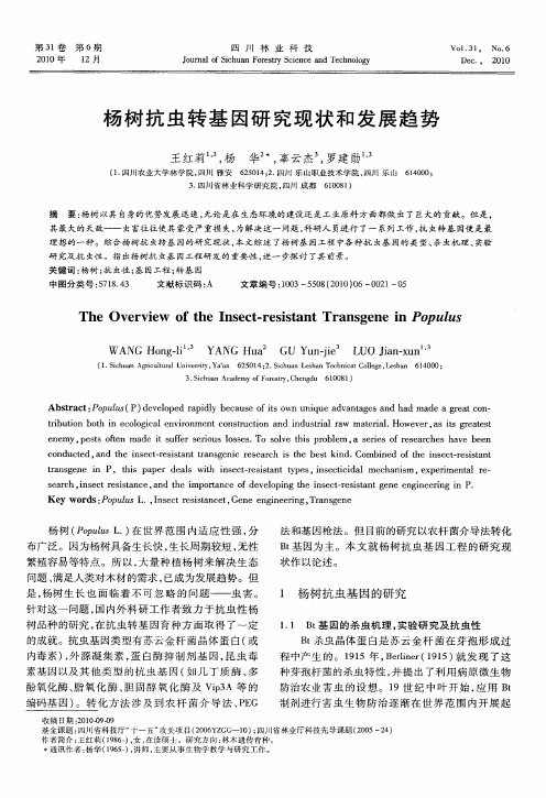 杨树抗虫转基因研究现状和发展趋势