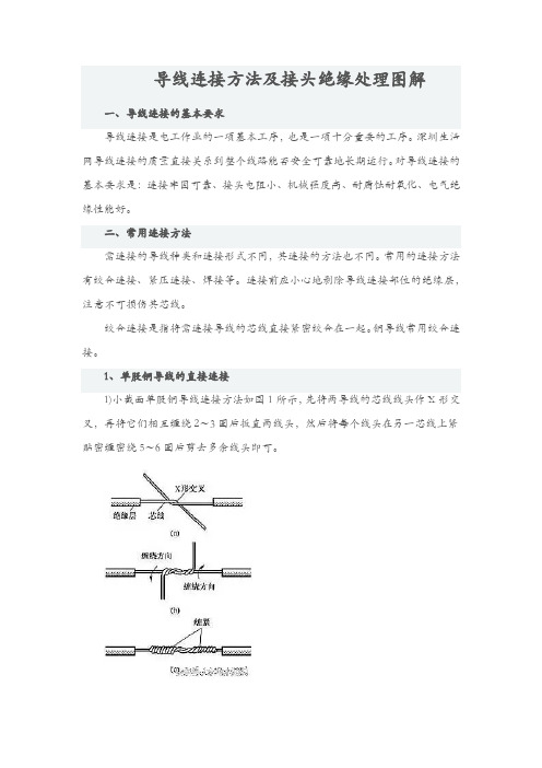 导线连接方法及接头绝缘处理(配图作法)