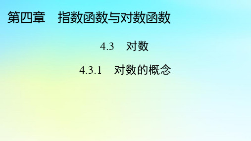 新教材2024高中数学第四章指数函数与对数函数4.3对数4.3.1对数的概念课件新人教A版必修第一册